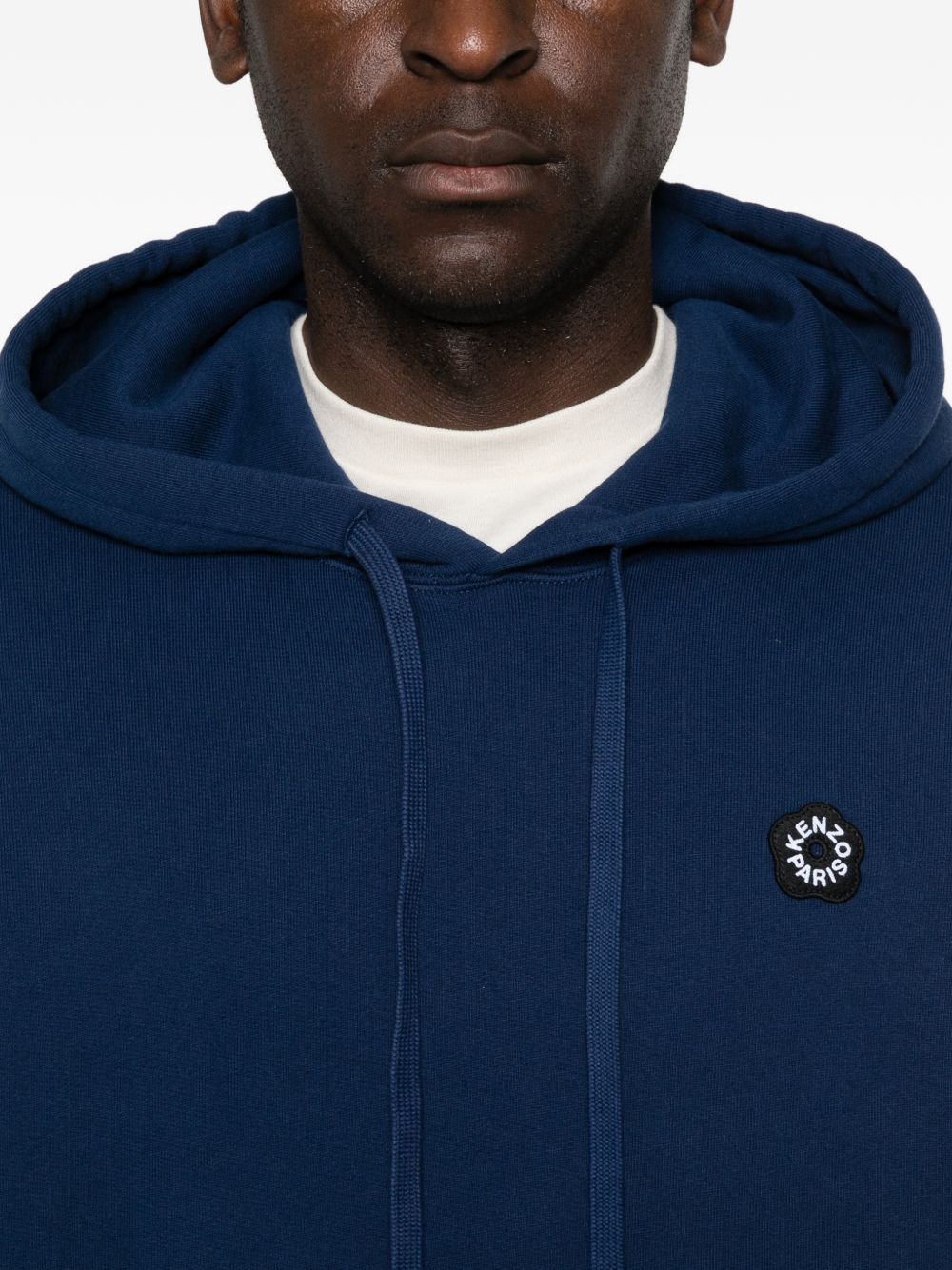Felpa con cappuccio e logo in blu Kenzo - uomo 