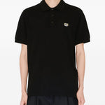 Polo in cotone con applicazione logo in nero Kenzo - uomo 