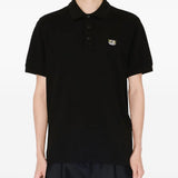 Polo in cotone con applicazione logo in nero Kenzo - uomo 