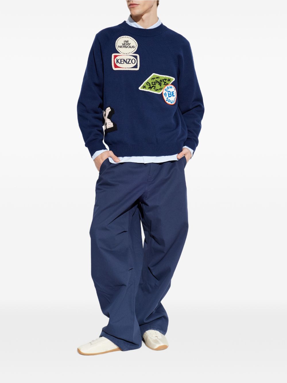 Maglione girocollo a maniche lunghe in blu Kenzo - uomo 