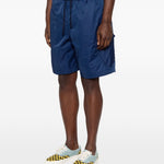 Pantaloncini con logo e toppa in blu Kenzo - uomo 