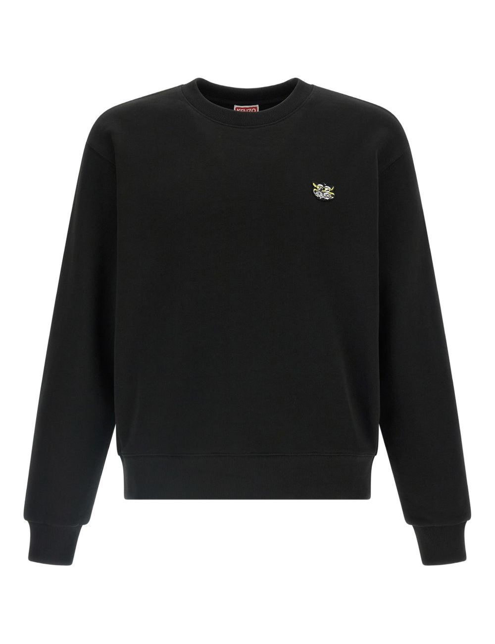 Maglione girocollo con logo e toppa in nero Kenzo - uomo 