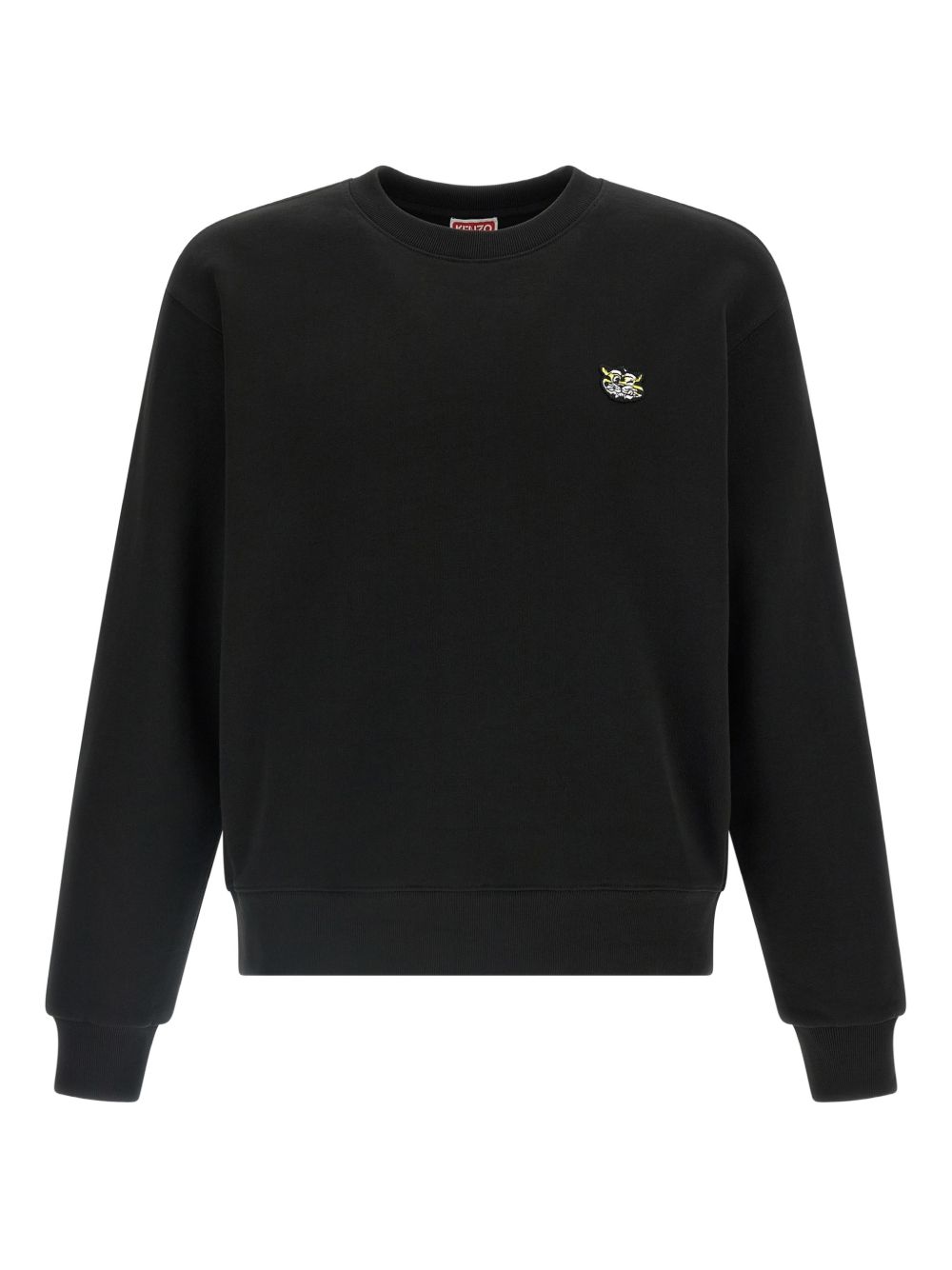 Maglione girocollo con logo e toppa in nero Kenzo - uomo 