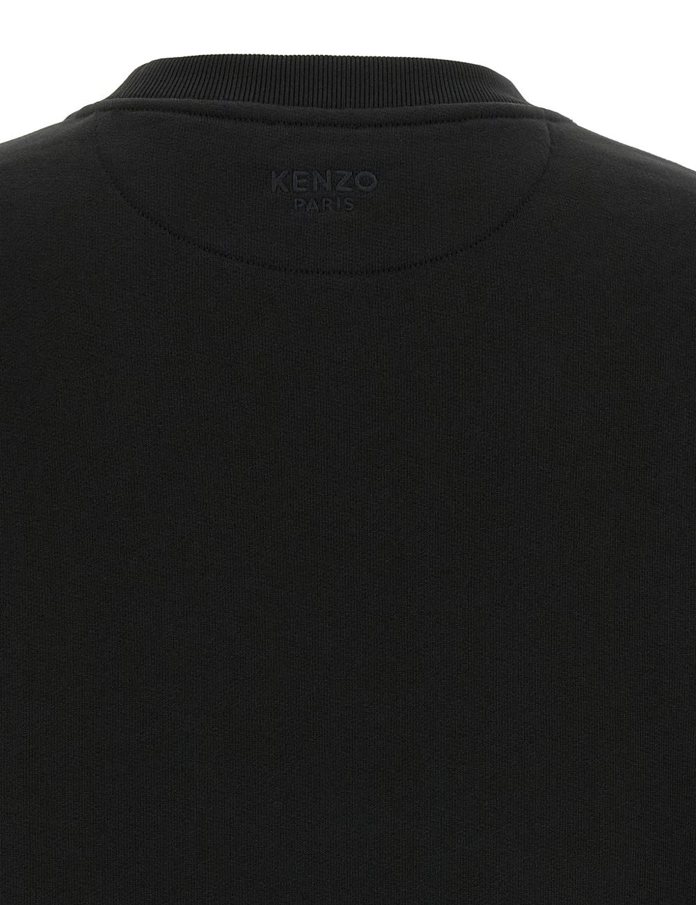 Maglione girocollo con logo e toppa in nero Kenzo - uomo 