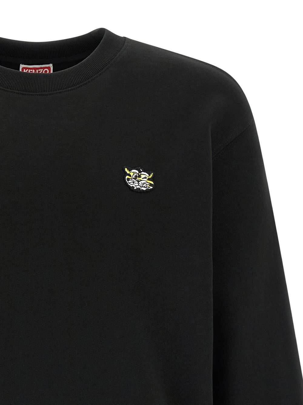 Maglione girocollo con logo e toppa in nero Kenzo - uomo 