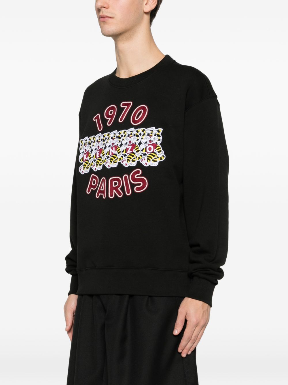 Felpa con ricamo in nero Kenzo - uomo 