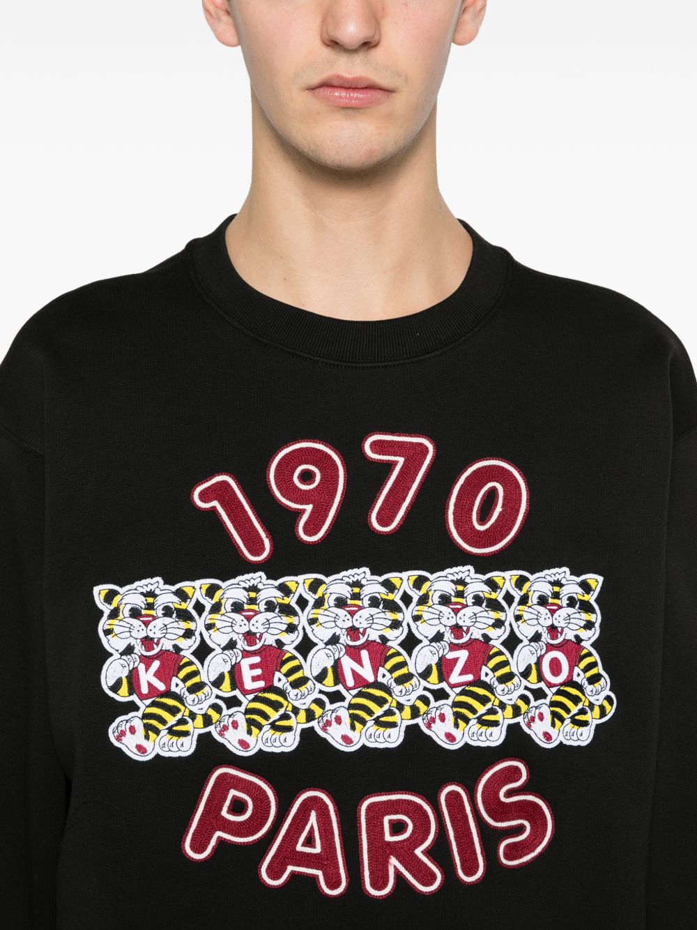 Felpa con ricamo in nero Kenzo - uomo 