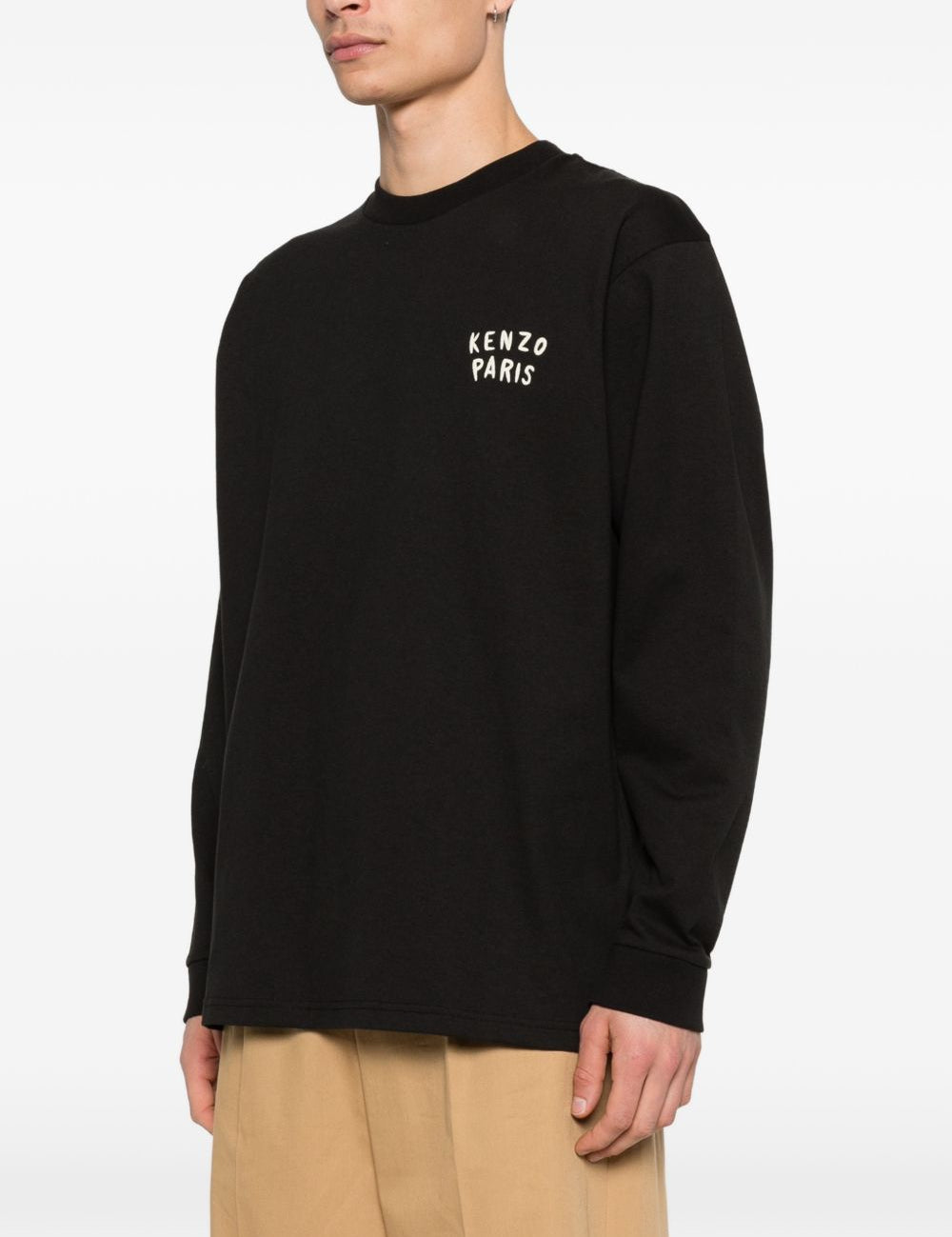 T-shirt a maniche lunghe con logo in nero Kenzo - uomo 