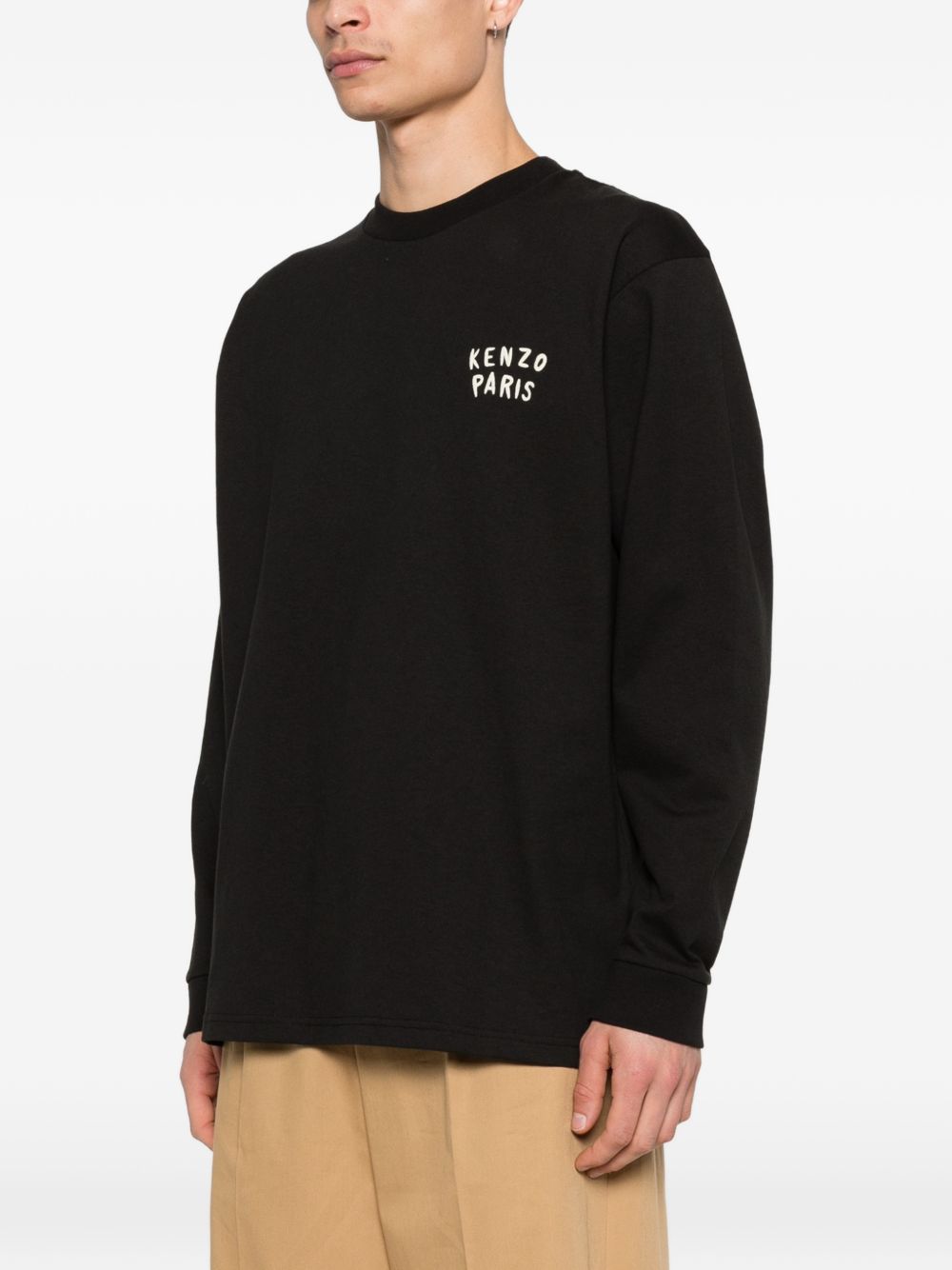 T-shirt a maniche lunghe con logo in nero Kenzo - uomo 