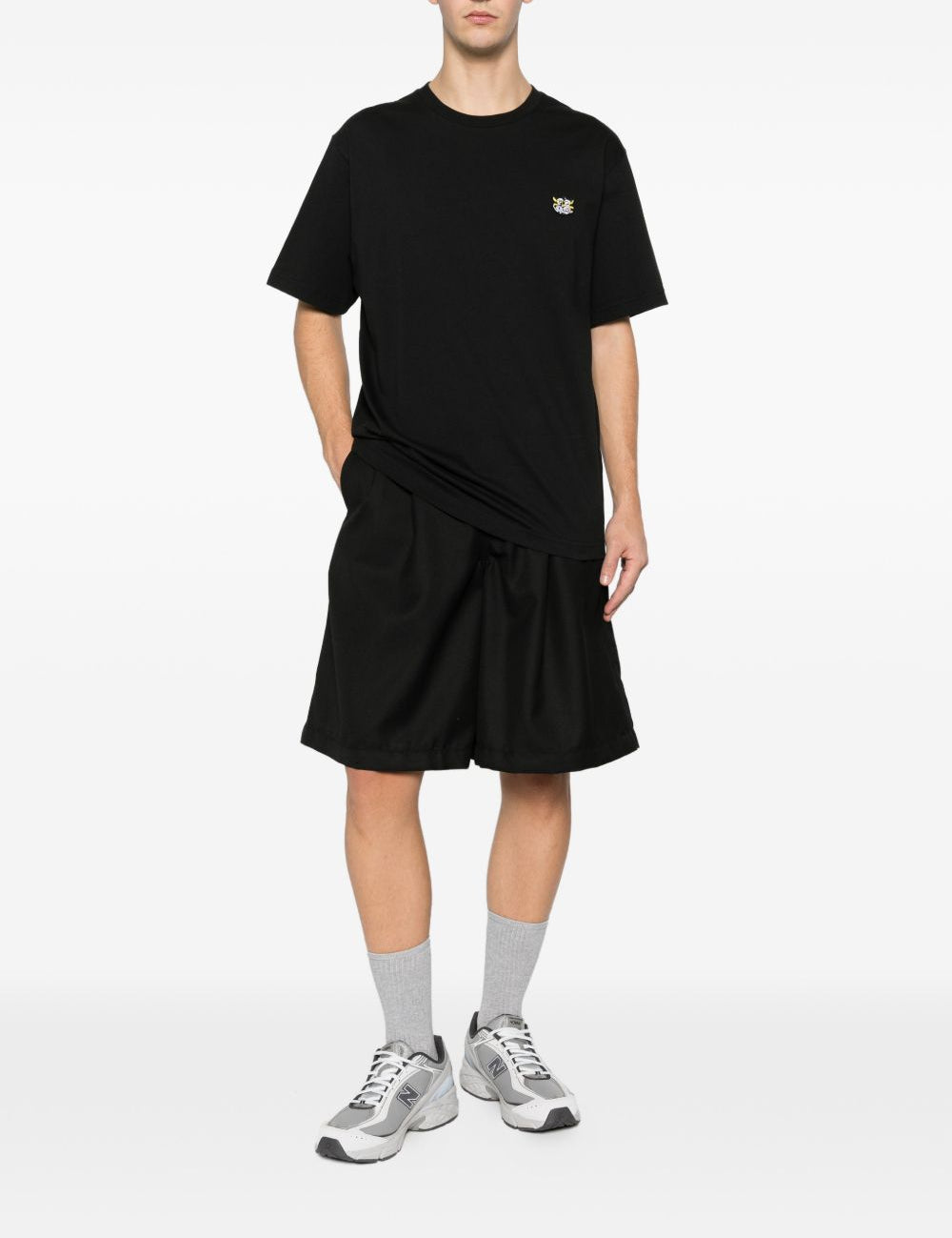 T-shirt con applicazione ricamata in nero Kenzo - uomo 