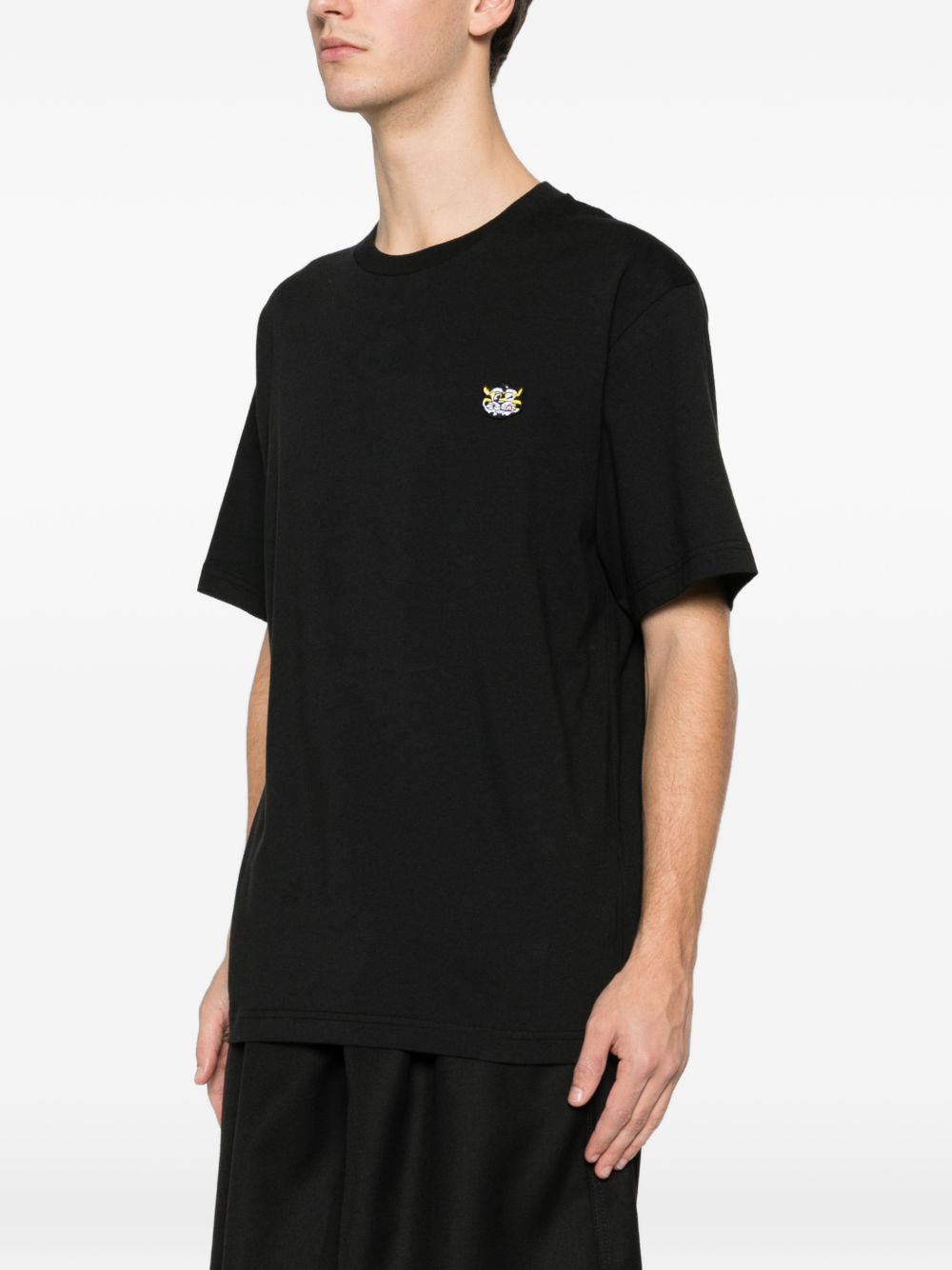 T-shirt con applicazione ricamata in nero Kenzo - uomo 