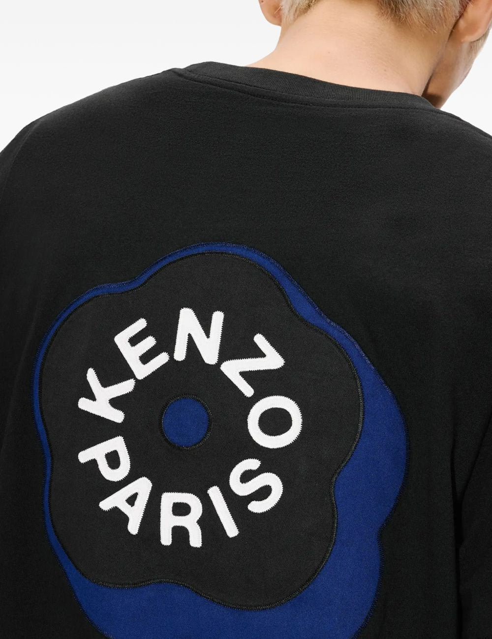 T-shirt con applicazioni di fiori in nero Kenzo - uomo 
