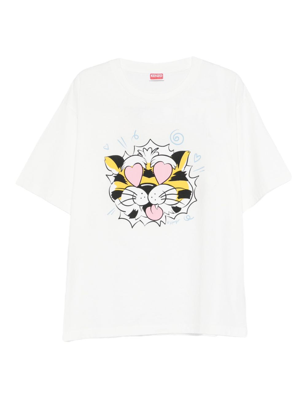 T-shirt con stampa tigrata in bianco Kenzo - uomo 