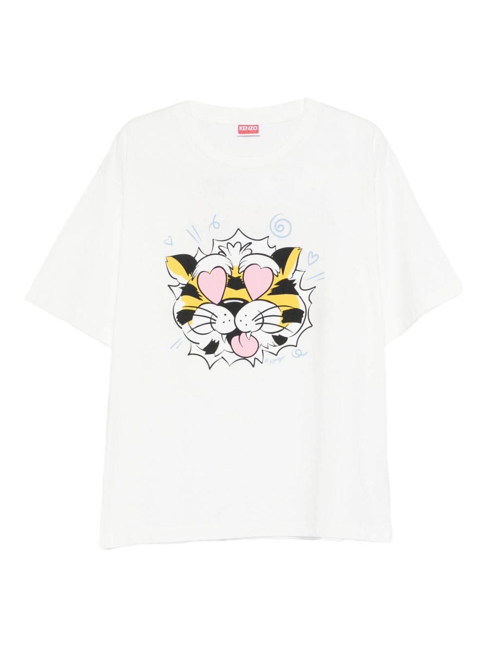 T-shirt con stampa tigrata in bianco Kenzo - uomo 