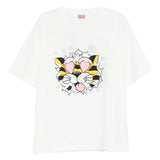 T-shirt con stampa tigrata in bianco Kenzo - uomo 