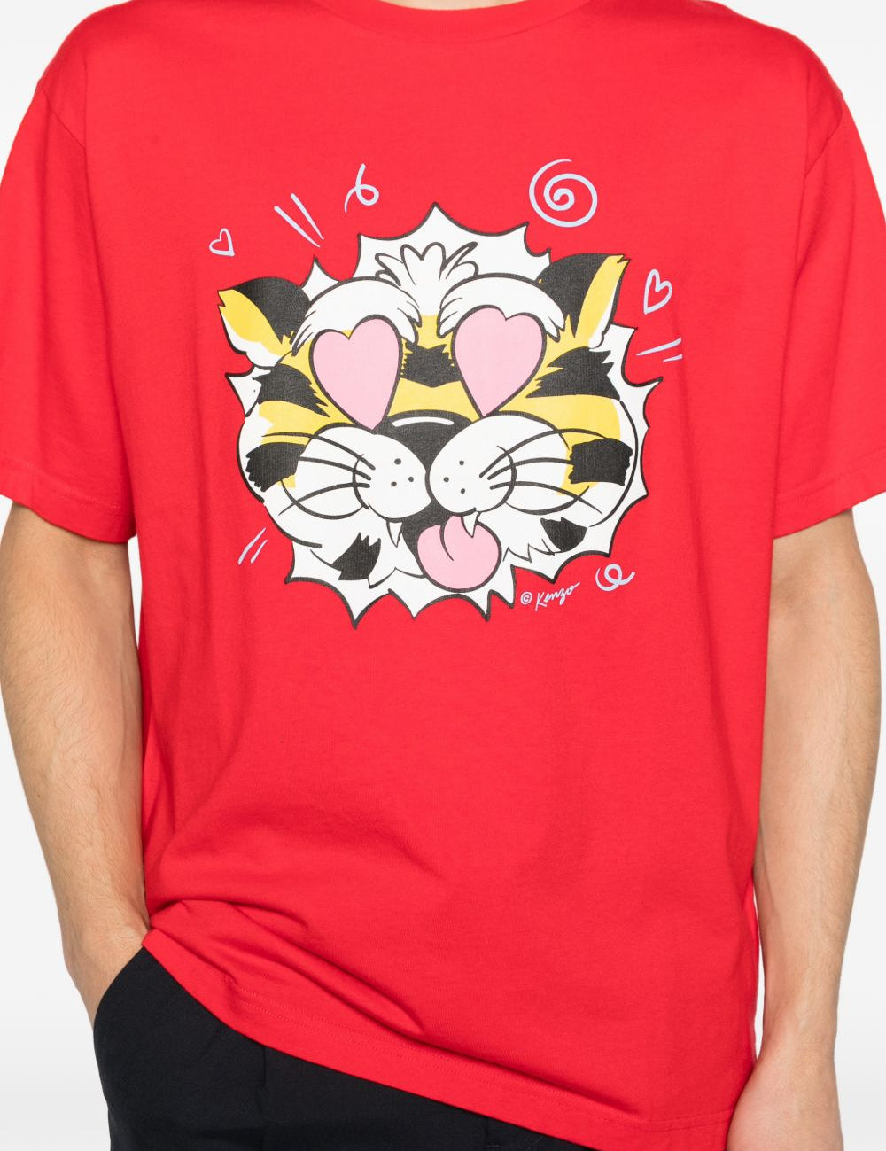 T-shirt con grafica in rosso Kenzo - uomo 