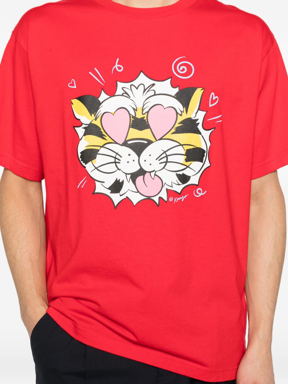 T-shirt con grafica in rosso Kenzo - uomo 