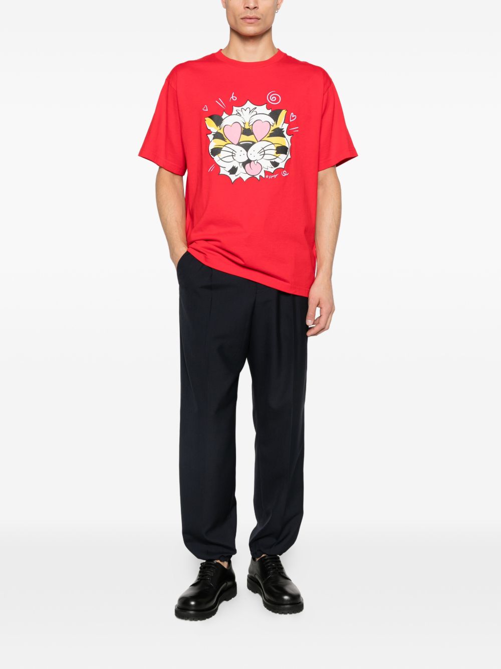 T-shirt con grafica in rosso Kenzo - uomo 