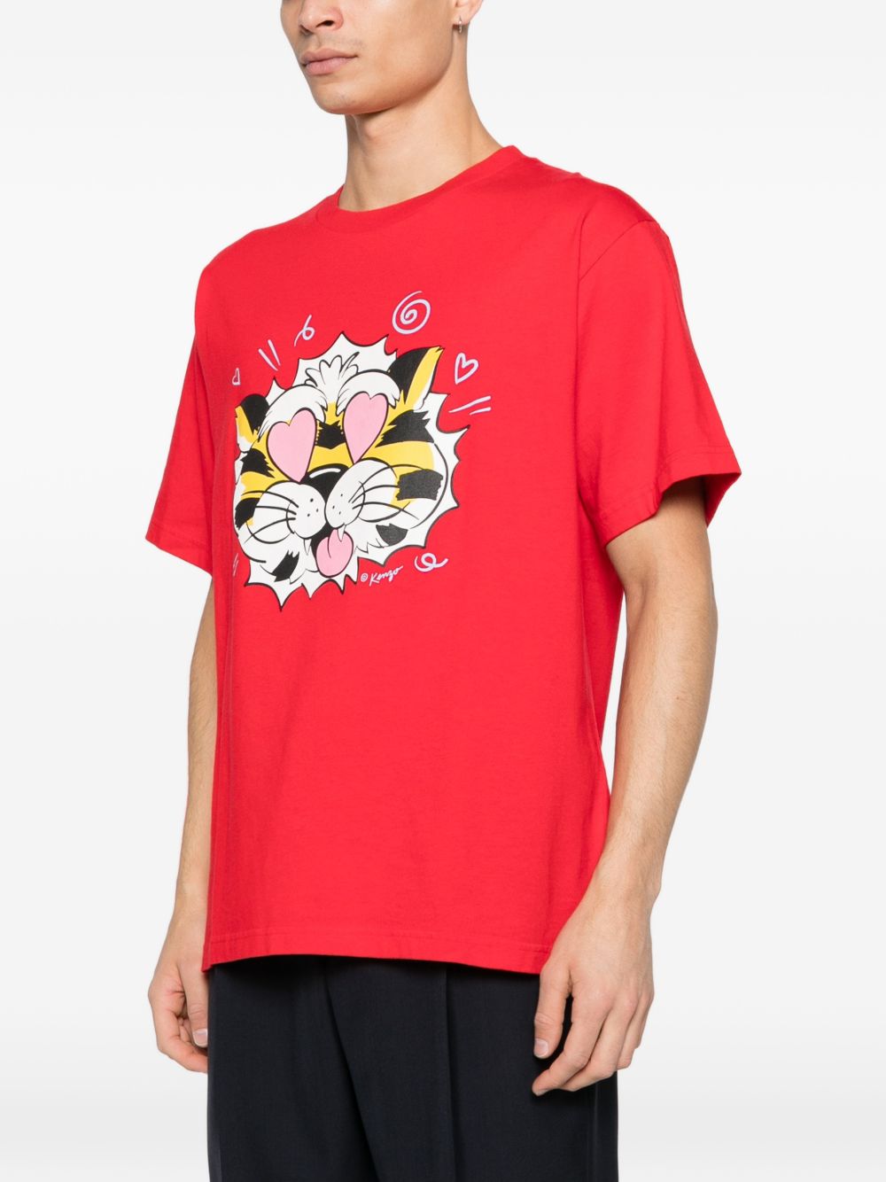 T-shirt con grafica in rosso Kenzo - uomo 