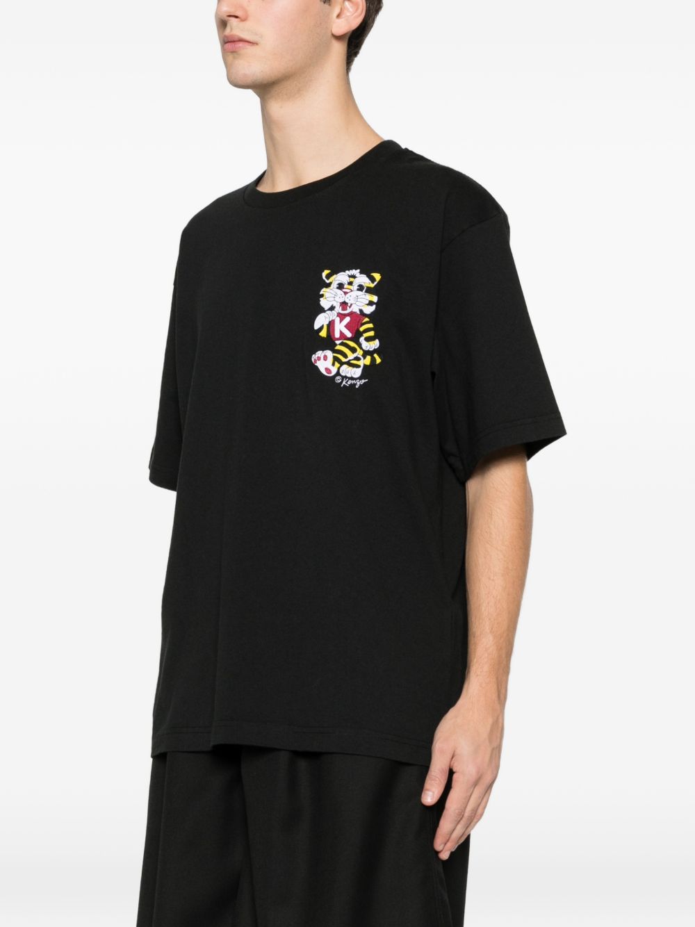 T-shirt ricamata in nero Kenzo - uomo 