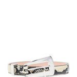 Cintura con fibbia stampata in pelle di serpente lucca in beige Khaite - donna 