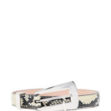 Cintura con fibbia stampata in pelle di serpente lucca in beige Khaite - donna 