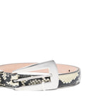 Cintura con fibbia stampata in pelle di serpente lucca in beige Khaite - donna 