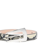 Cintura con fibbia stampata in pelle di serpente lucca in beige Khaite - donna 