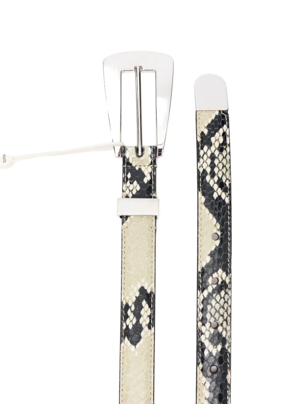 Cintura con fibbia stampata in pelle di serpente lucca in beige Khaite - donna 