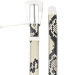 Cintura con fibbia stampata in pelle di serpente lucca in beige Khaite - donna 