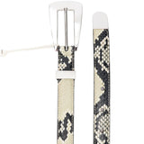 Cintura con fibbia stampata in pelle di serpente lucca in beige Khaite - donna 