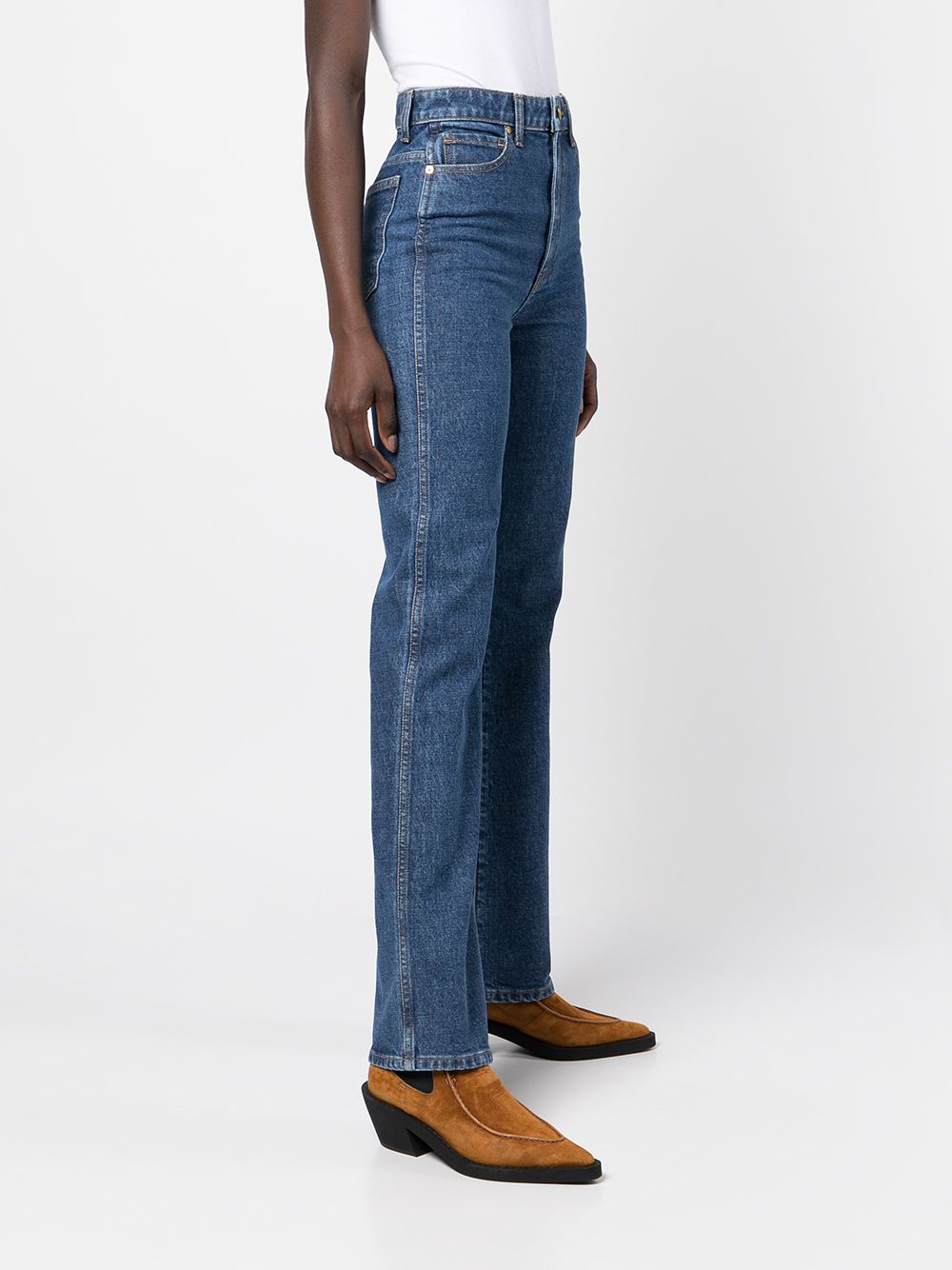Jeans Danielle a vita alta in blu Khaite - donna 