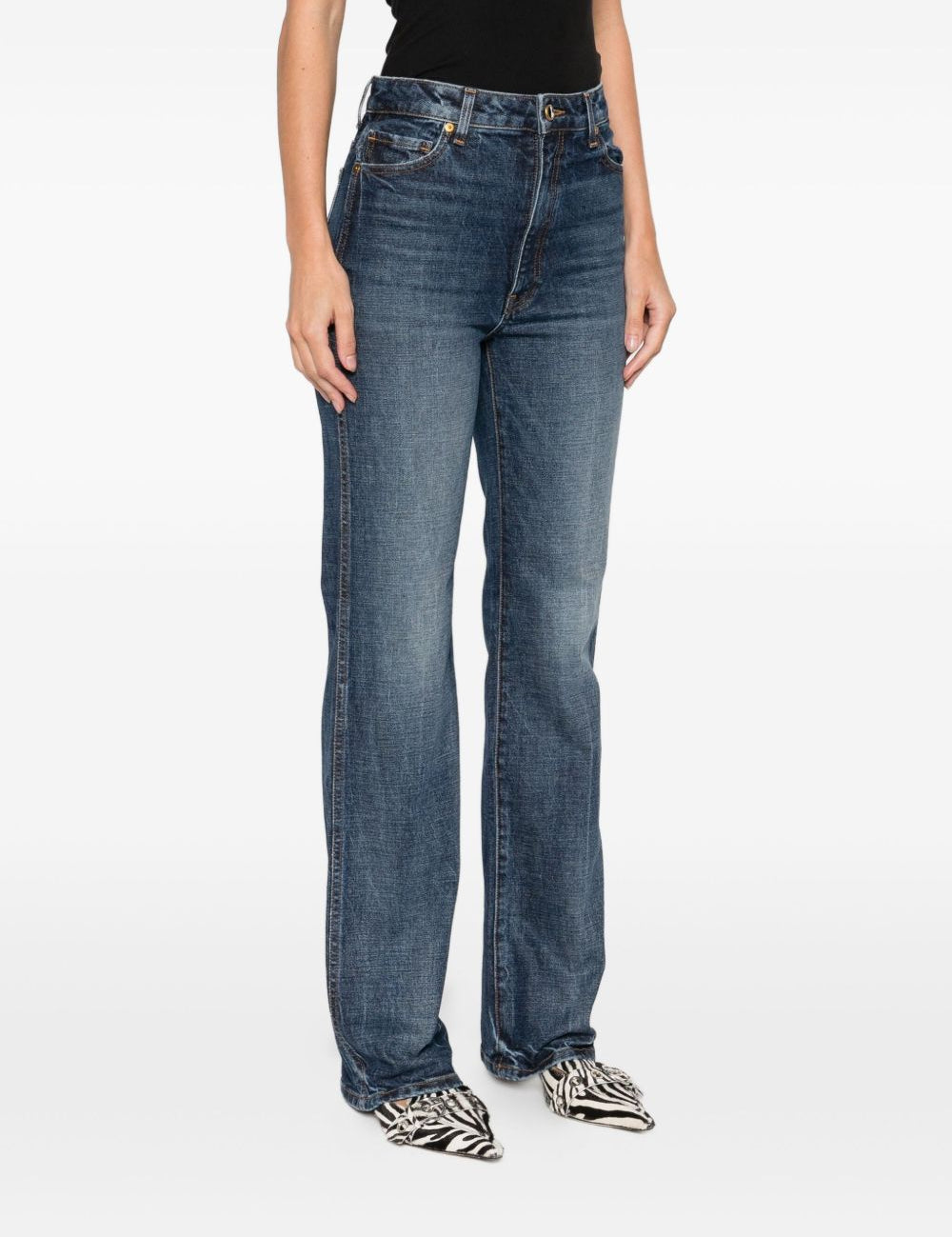 Jeans dritti Danielle in blu Khaite - donna 