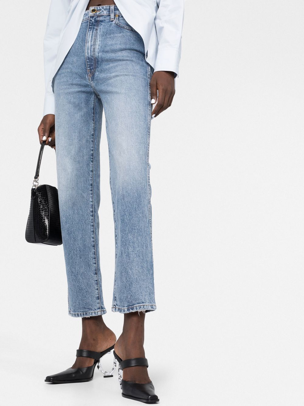 Jeans dritti Abigail in azzurro KHAITE - donna 