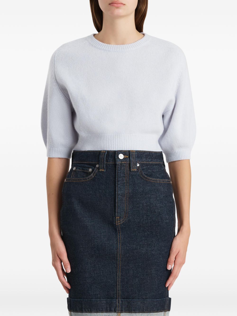 Top in lana lorelai in celeste con Khaite - donna 
