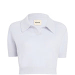 Top in maglia leni in celeste Khaite - donna 