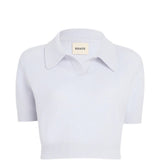 Top in maglia leni in celeste Khaite - donna 
