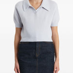 Top in maglia leni in celeste Khaite - donna 