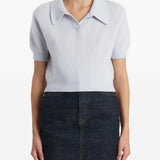 Top in maglia leni in celeste Khaite - donna 