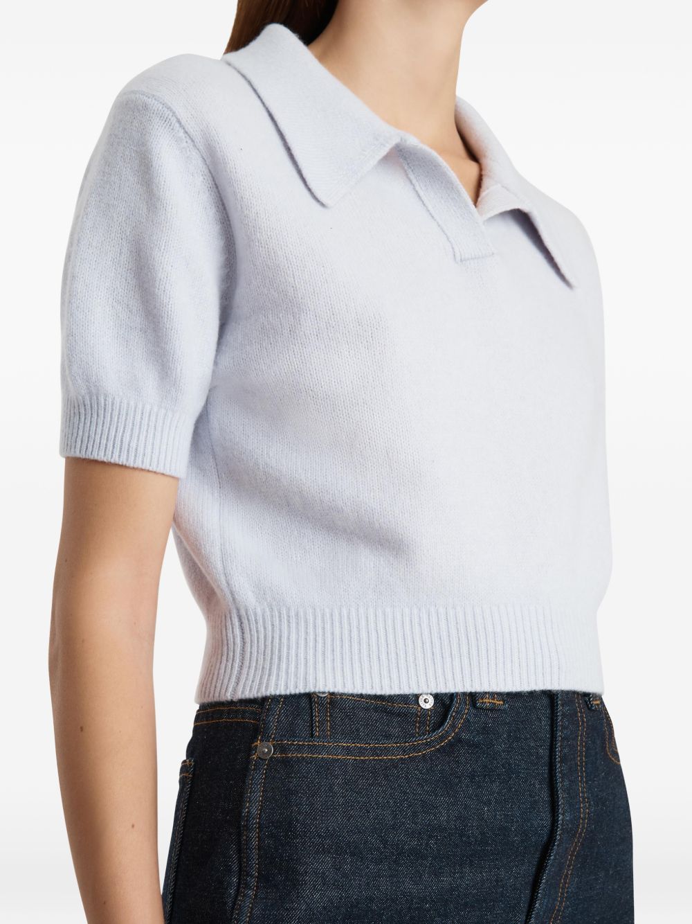 Top in maglia leni in celeste Khaite - donna 
