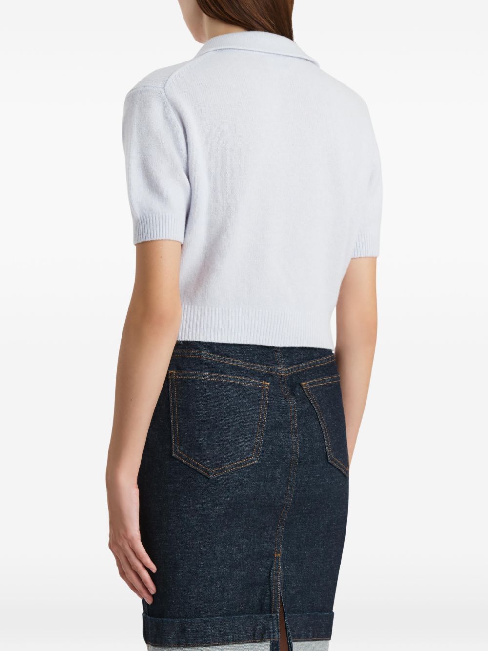 Top in maglia leni in celeste Khaite - donna 