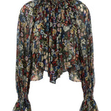 Blusa a fiori in nero Khaite - donna 