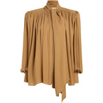 Blusa vali in seta in marrone Khaite - donna 