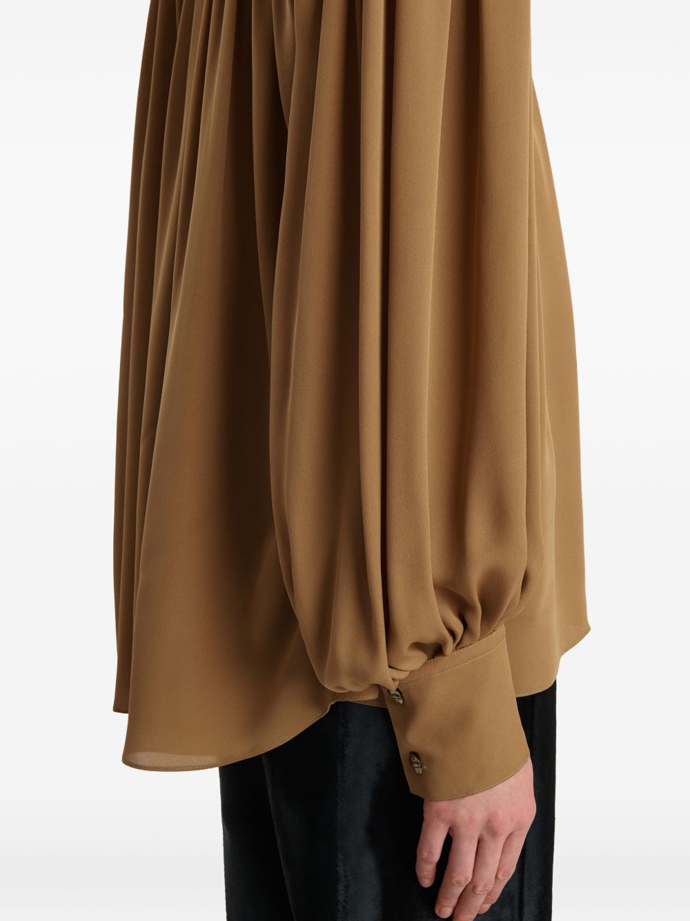 Blusa vali in seta in marrone Khaite - donna 