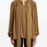 Blusa vali in seta in marrone Khaite - donna 