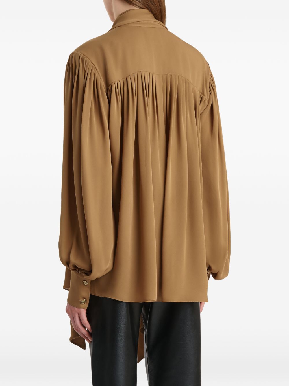 Blusa vali in seta in marrone Khaite - donna 
