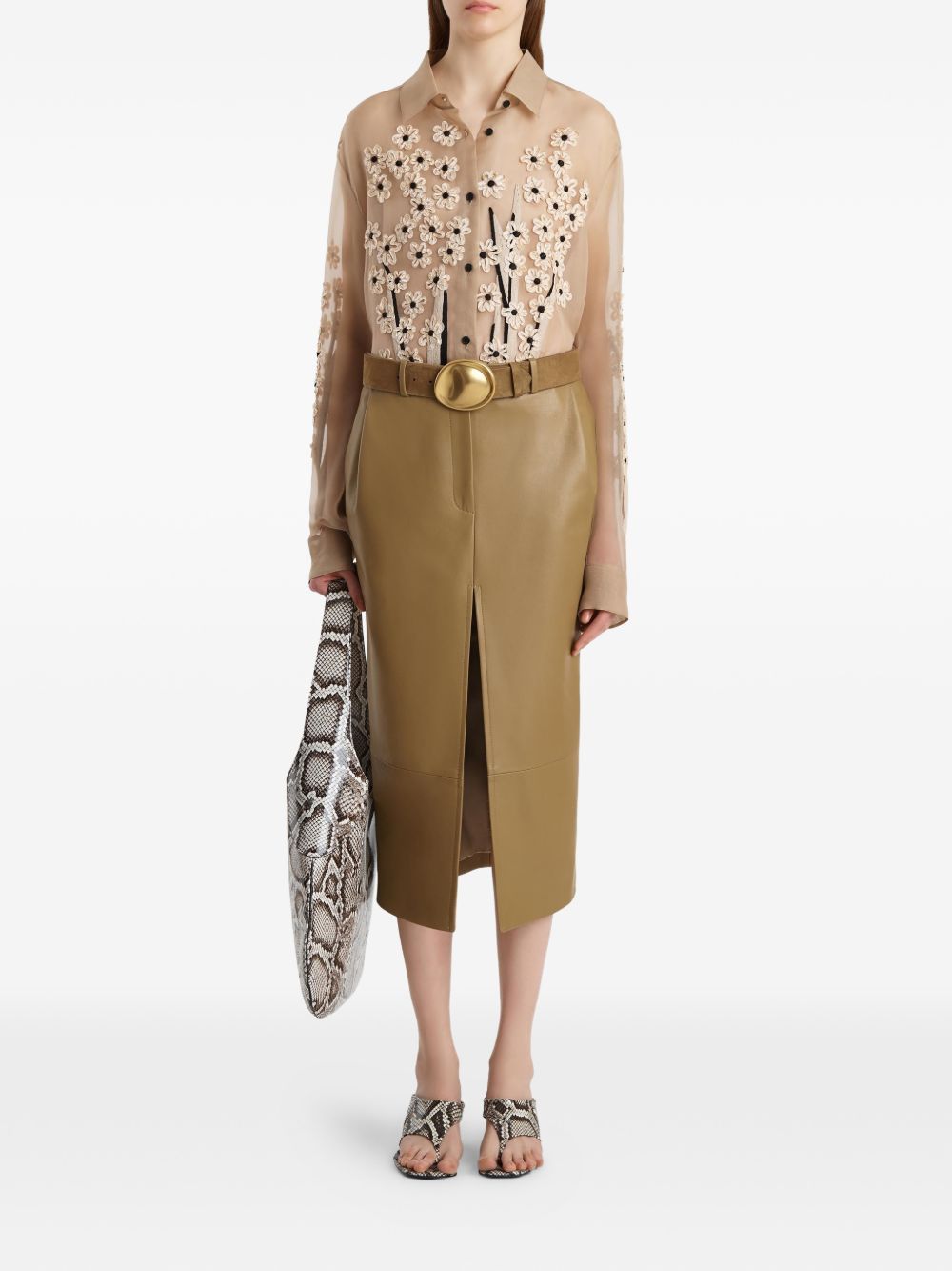 Gonna a matita Winton in marrone Khaite - donna 
