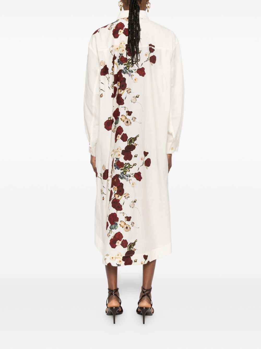 Abito con stampa floreale in crema Khaite - donna 