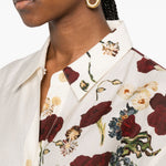 Abito con stampa floreale in crema Khaite - donna 
