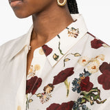 Abito con stampa floreale in crema Khaite - donna 